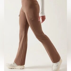 Athleta delancey straight cargo Tan Flare Pants small